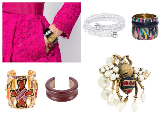 Bracciali bangles super colorati di moda per l'autunno inverno 2018-19 Bracciali moda autunno inverno 2018-19 grandi e super colorati