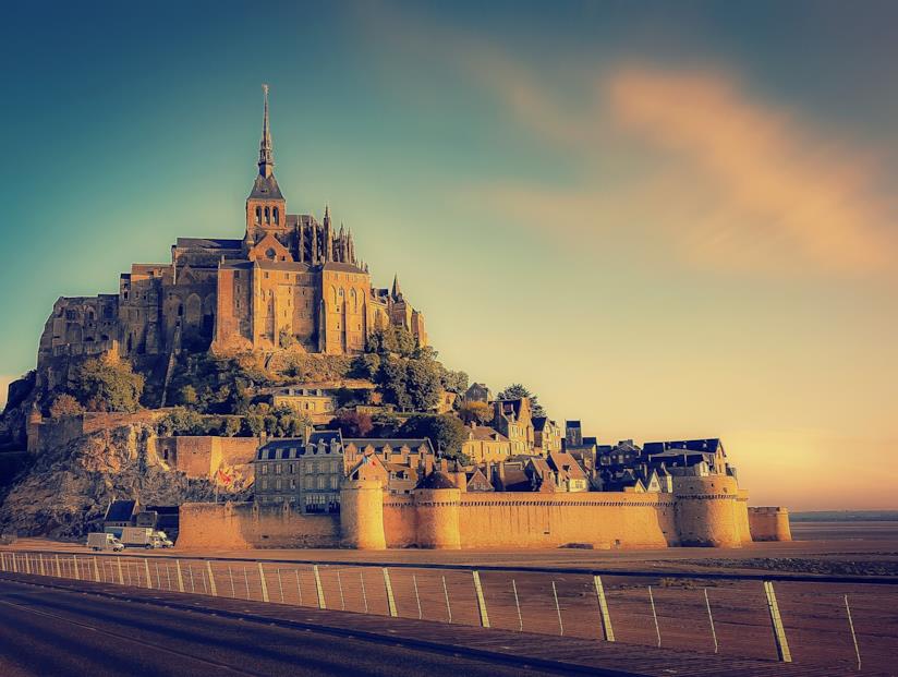 Vista di Mont Saint-Michel La bellezza di Mont Saint-Michel
