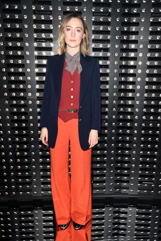 Saoirse Ronan alla sfilata di Gucci L'attrice Saoirse Ronan alla sfilata di Gucci