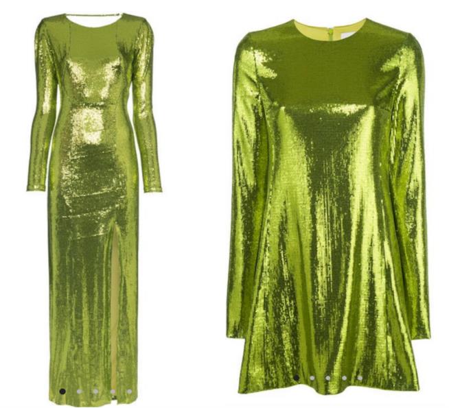 Abiti lime con paillettes Collage di vestiti lime con paillettes