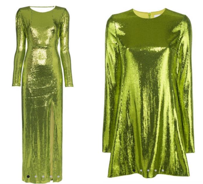 Abiti lime con paillettes Collage di vestiti lime con paillettes