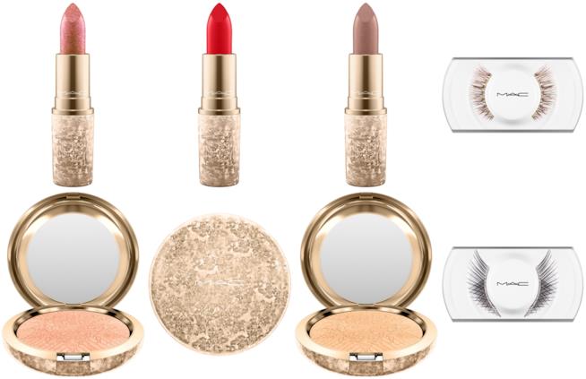 cosmetici MAC della linea natalizia Snow Ball rossetti, cipria e ciglia finte MAC