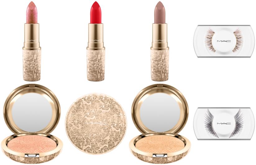 cosmetici MAC della linea natalizia Snow Ball rossetti, cipria e ciglia finte MAC