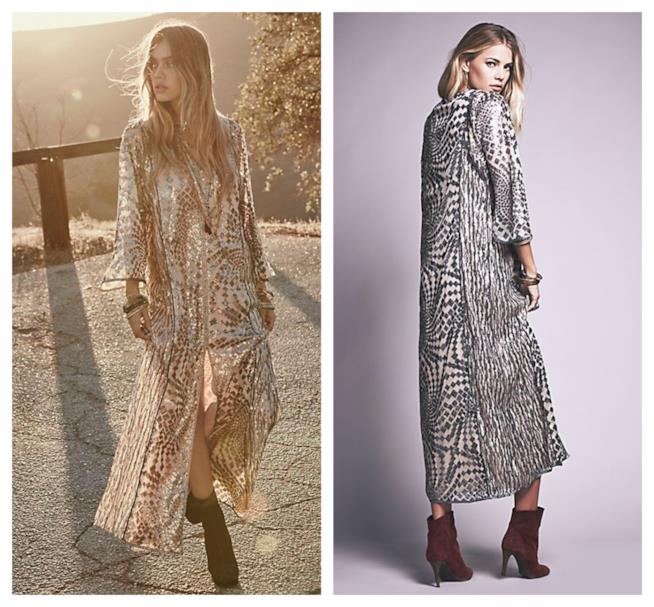 Vestito lungo in stile bohémien per l'estate e autunno 2018 Abito boho-chic di tendenza per l'estate e autunno 2018