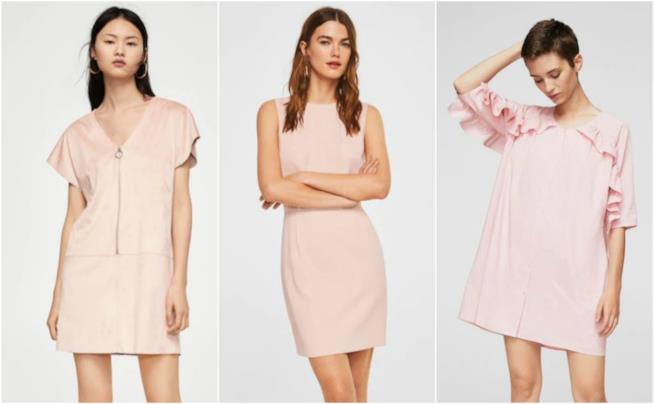 Mini abiti in Millennial Pink di Mango per l'estate 2018 Vestiti corti in rosa moda P/E 2018