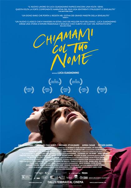 Chiamami col tuo nome Locandina ufficiale del film che ritrae i due ragazzi protagonisti
