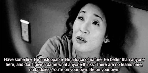 Cristina Yang in Grey's Anatomy Uno dei discorsi di Cristina Yang