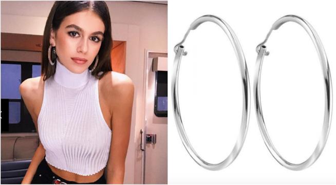 Kaia Gerber Kaia Gerber in un collage con gli orecchini cerchi