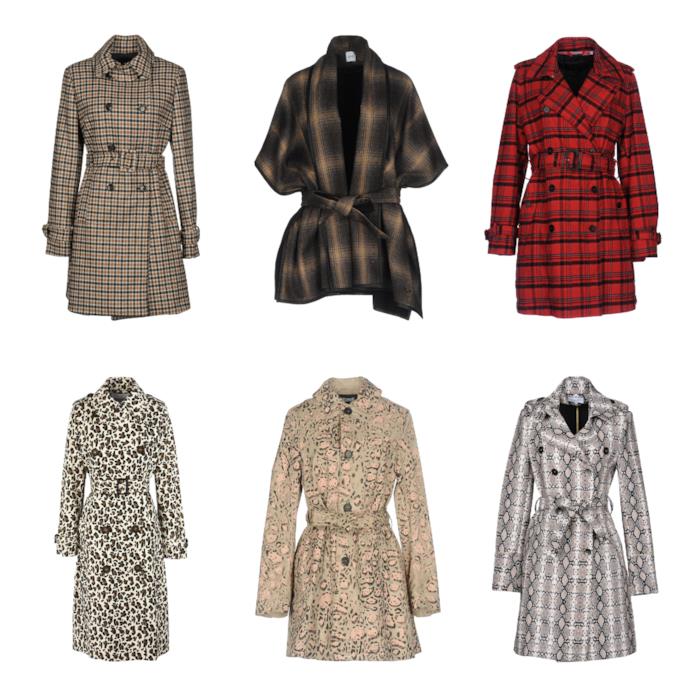 Trench stampa check e animalier di moda per l'autunno inverno 2018-19 Trench stampa a quadretti e animalier A/I 2018-19