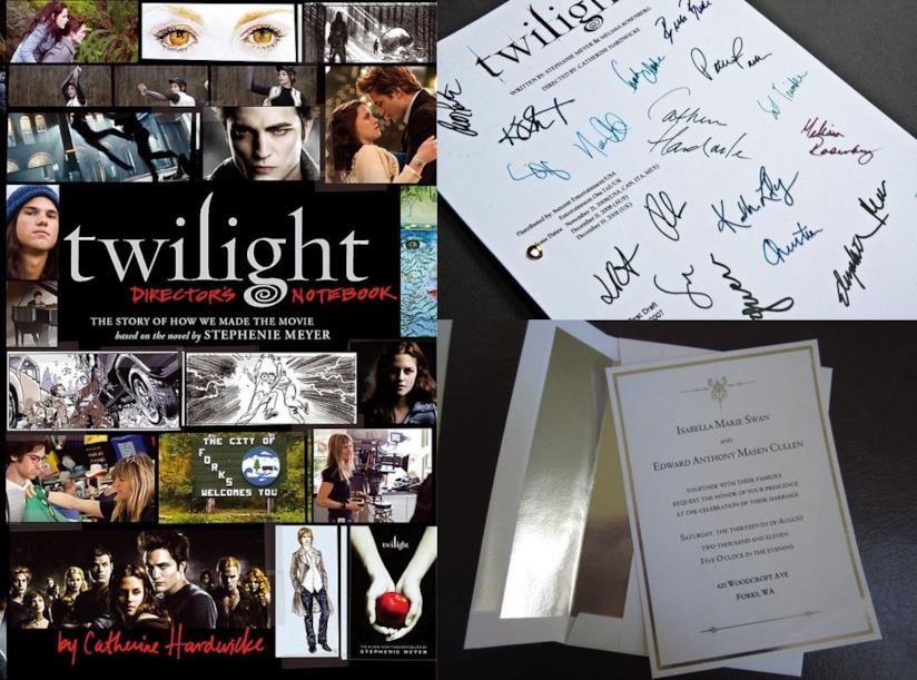 Libri e oggetti ispirati a Twilight Libri e repliche di oggetti di scena di Twilight