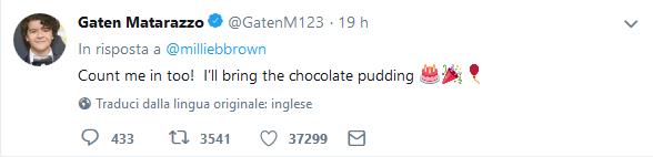 Tweet Gaten Matarazzo Tweet Gaten Matarazzo sulla festa Stranger Things