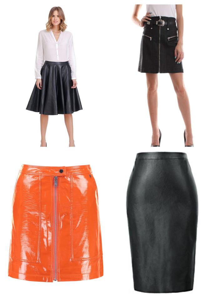 Gonne in pelle e similpelle di tendenza autunno inverno 2018-19 Pelle e similpelle, le gonne di moda A/I 2018-19