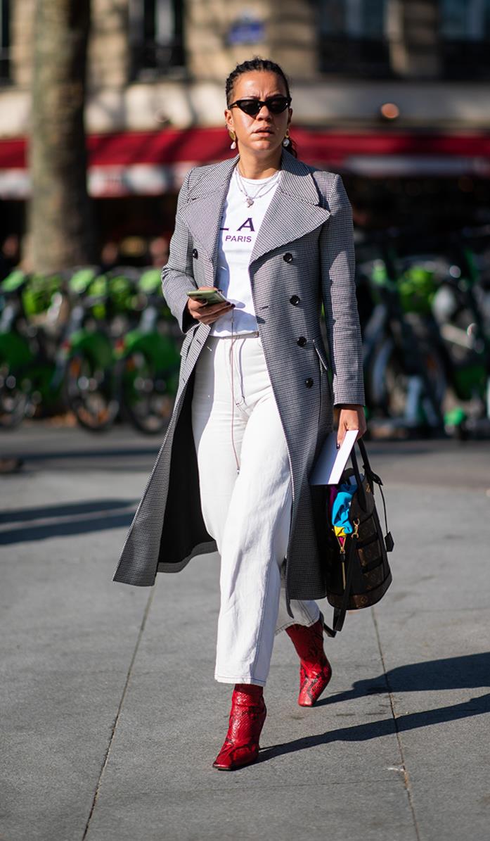 Stivali rossi Parigi Streetstyle 2019 Stivali rossi Parigi Streetstyle 2019