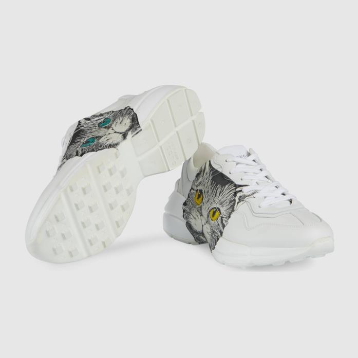 Sneakers stampa Mystic Cat Sneakers in pelle bianca stampa Mystic Cat