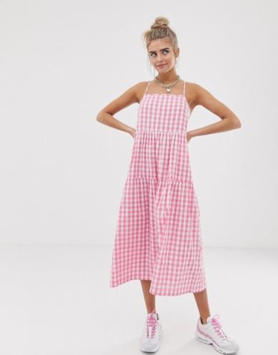 Vestito a quadretti con le spalline sottili