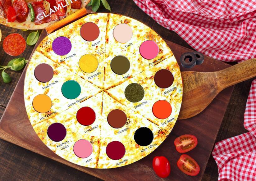 Glamlite, il brand di makeup dai pack ispirati al cibo La pizza palette di Glamlite