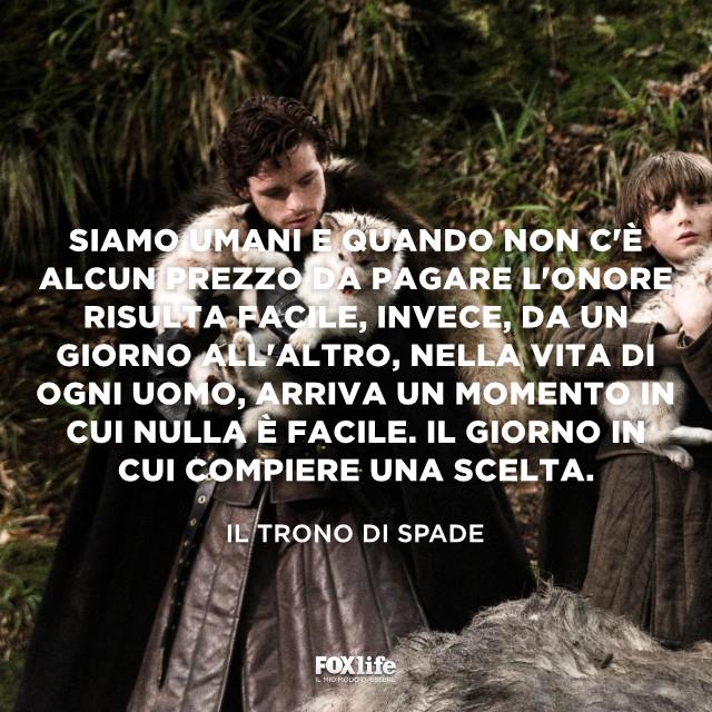 Frase sulla scelta Scena Trono di spade con dei cani
