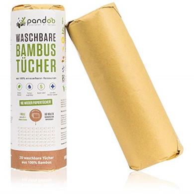 pandoo Rotolo Asciugatutto da Cucina in Bambù | Canovaccio da Cucina Lavabile, 100% in Fibra di Bambù | Panno Più Morbido e Assorbente dei Rotoli da Cucina | Ecocompatibile, Resistente e Versatile