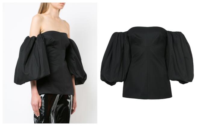 Blusa maniche a sbuffo dall'animo rock di moda per l'estate 2018 Blusa off-the-shoulder per l'estate 2018