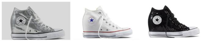 Converse All Star con zeppa interna Tre modelli di Converse All Star con zeppa interna