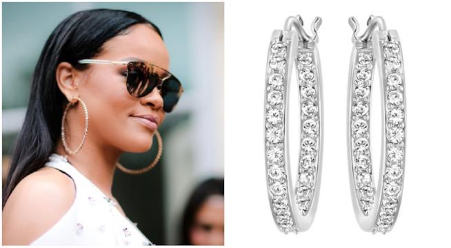 Rihanna cerchi Orecchini a cerchio di Rihanna e Swarovski