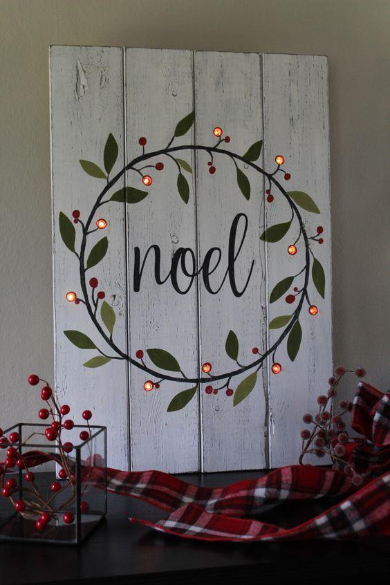 Decorazione natalizia fai da te Decorazione con scritta di riciclo