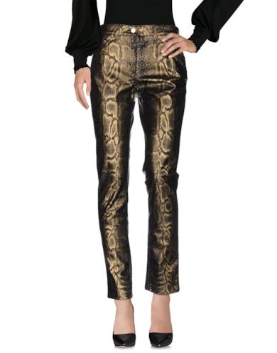 Pantalone in similpelle oro con fantasia animalier