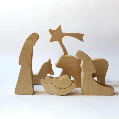 Presepe in legno Personaggi presepe minimal