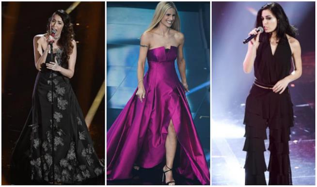 I trend della seconda serata Collage di look a Sanremo 7 febbraio
