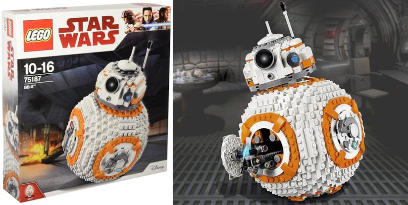 Scatola LEGO per il set BB-8 La confezione LEGO per costruire BB-8 e l'oggetto costruito