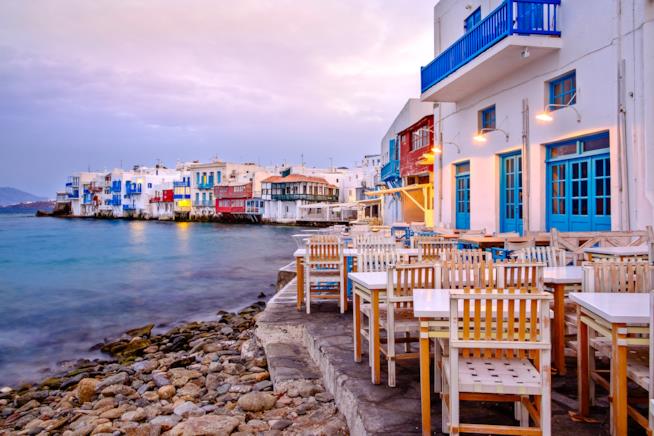 Little Venice a Chora sull'isola di Mykonos Villaggio di Chora a Mykonos