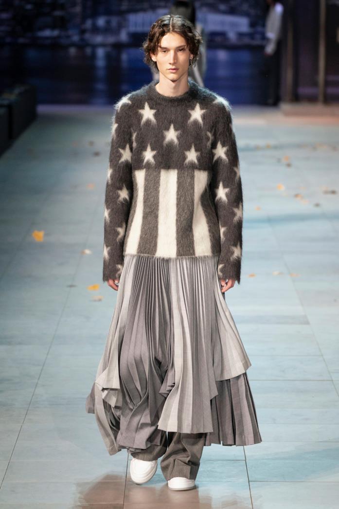 Louis Vuitton, Menswear F/W 2019/20 a Parigi Modello che sfila a Louis Vuitton, Menswear F/W 2019/20 a Parigi