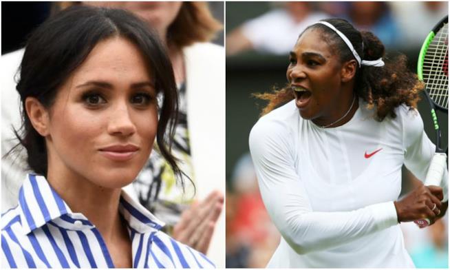 Wimbledon: Meghan Markle si commuove Collage tra Meghan Markle e Serena Williams