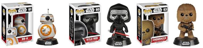 Pupazzi Funko Star Wars Pupazzi Funko a forma di BB-8 Kylo-Ren e Chewbacca