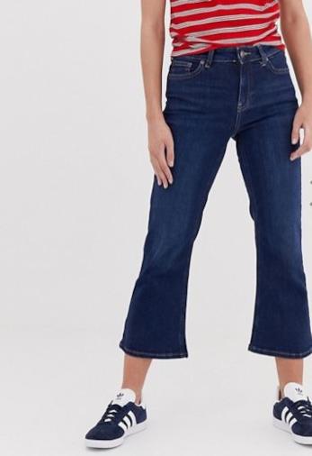 Pantaloni a zampa cropped