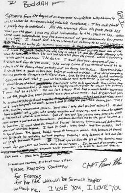 La lettera di Kurt Cobain La lettera che Kurt Cobain ha scritto prima del suicidio