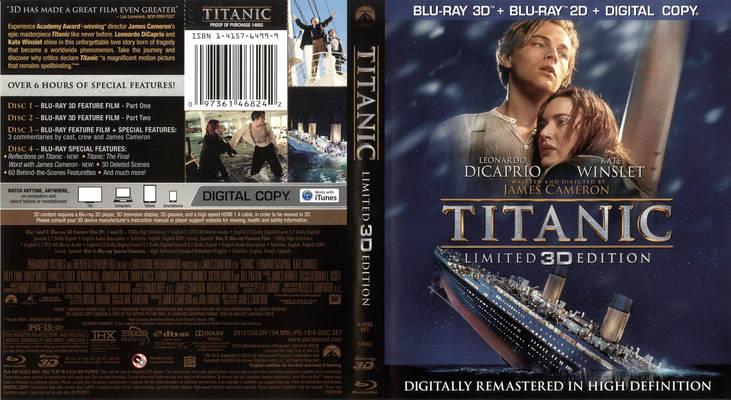 Titanic, il Blu-Ray in edizione speciale La cover del Blu-Ray di Titanic, edizione limitata in 3D del 2012