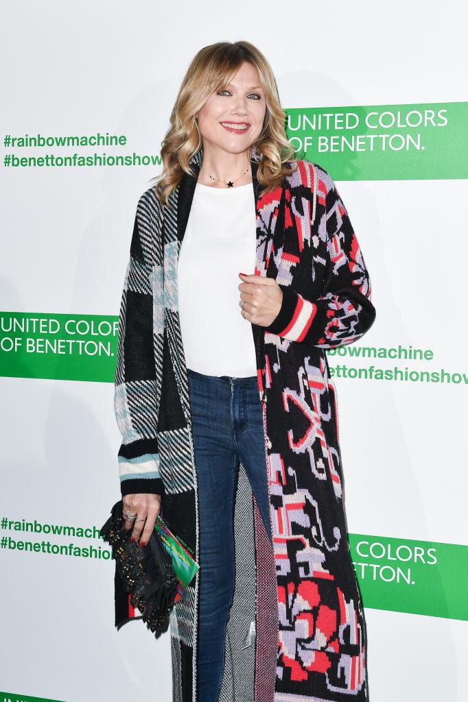 Natasha Stefanenko nel front row di Benetton Natasha Stefanenko assiste alla sfilata Benetton