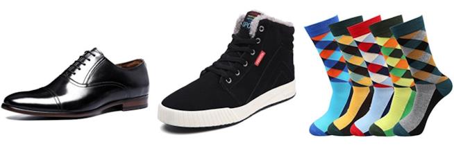 Scarpe e calze da uomo due paia dis carpe e delle calze da uomo
