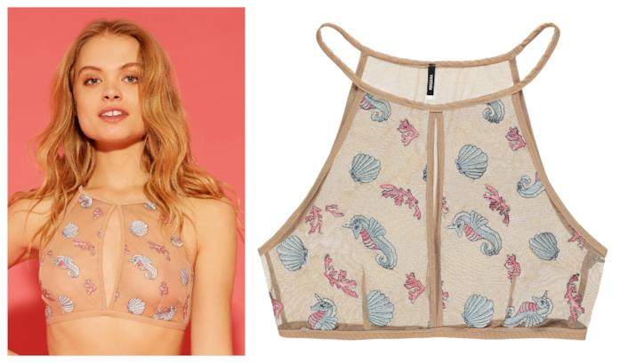 Bralette Under the Sea con la stampa marina per l'estate 2018 Con la stampa marina, la bralette must have per l'estate 2018