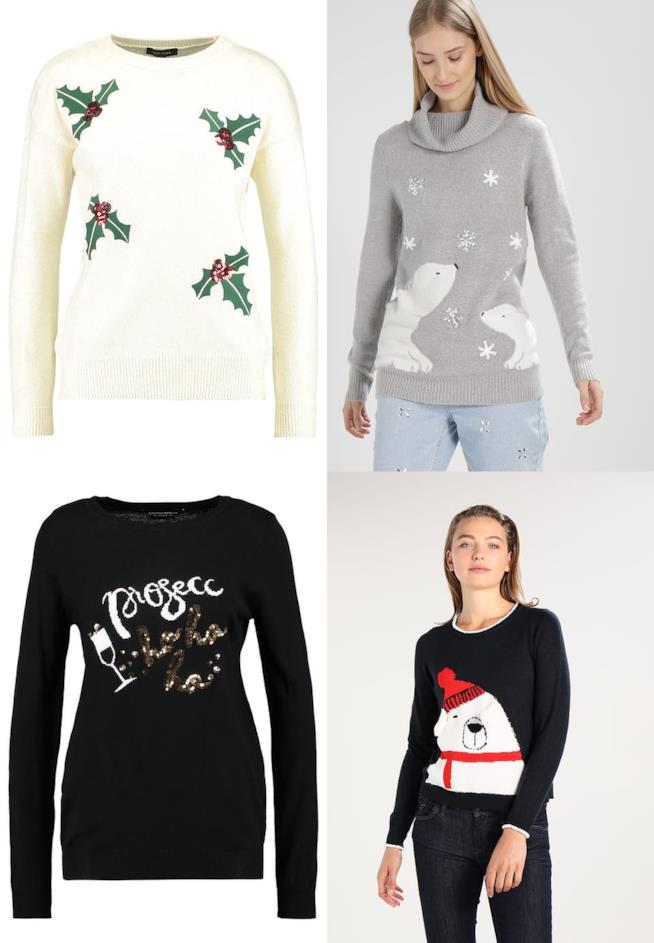 Maglioni natalizi da donna quattro maglioni decorati con motivi natalizi