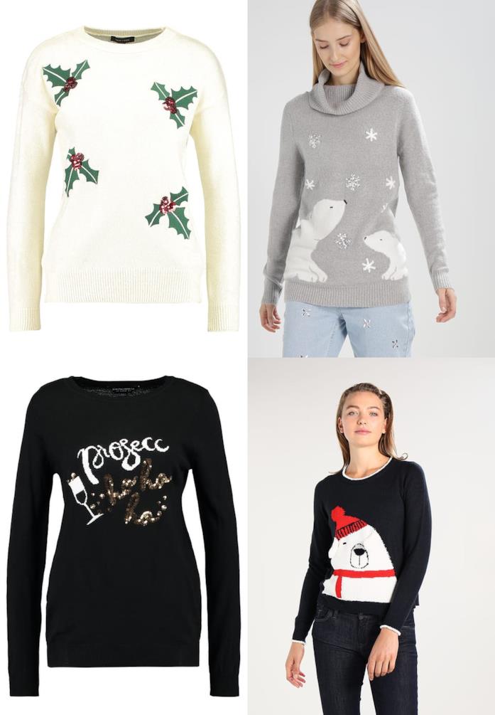 Maglioni natalizi da donna quattro maglioni decorati con motivi natalizi