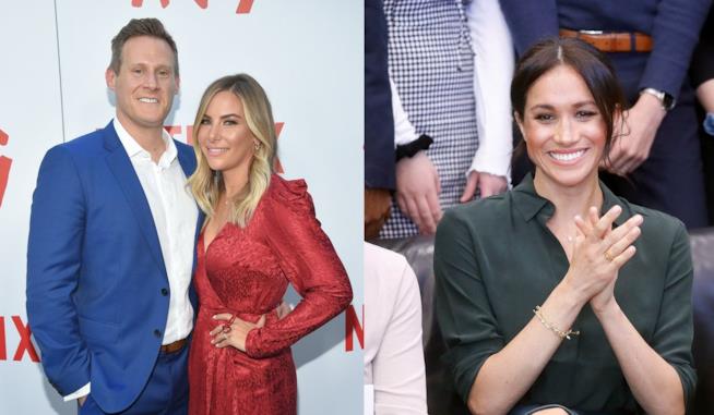 Trevor Engelson con Tracey Kurtman e Meghan Markle eghan markle, Trevor Engelson e Tracey Kurtman