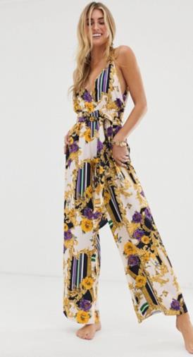 Tuta lunga da mare con stampa foulard
