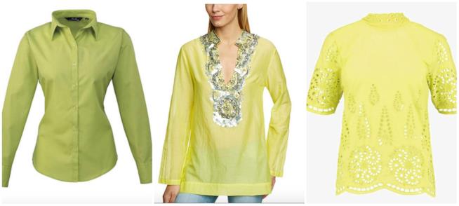 Camicie lime Collage di camicie color lime