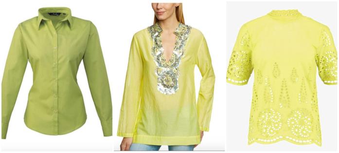 Camicie lime Collage di camicie color lime