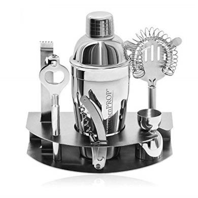 Set da cocktail con base in acciaio