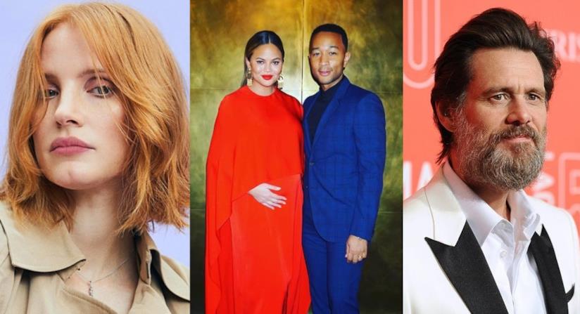 Jessica Chastain, Chrissy Teigen e John Legend, Jim Carrey Foto delle star di Hollywood Jessica Chastain, Chrissy Teigen e John Legend, Jim Carrey