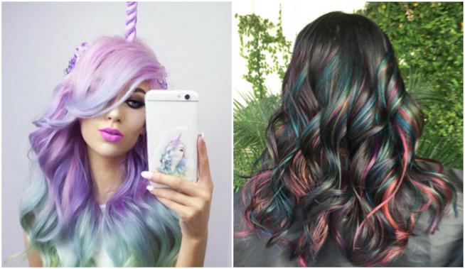 Unicorn Hair disponibile per le more Un collage tra capelli Unicorn