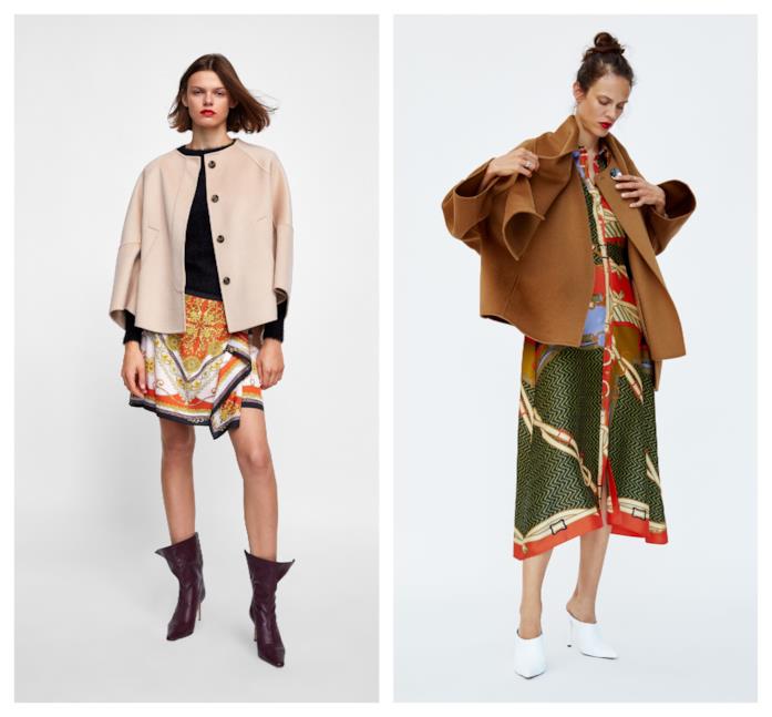 Mantelle corte di moda per l'autunno inverno 2018-19 Mantelle nei toni naturali di tendenza per l'A/I 2018-19